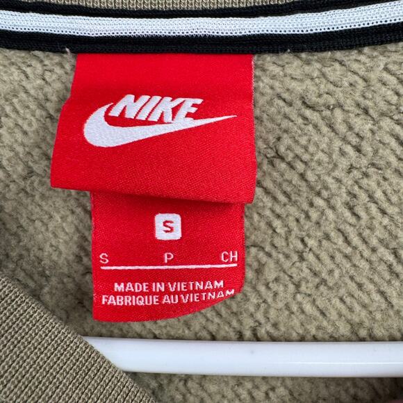 Nike AIR Rally Crew Sweatshirt Womens Small Green Side Zip Big Swoosh Logo - Picture 8 of 12